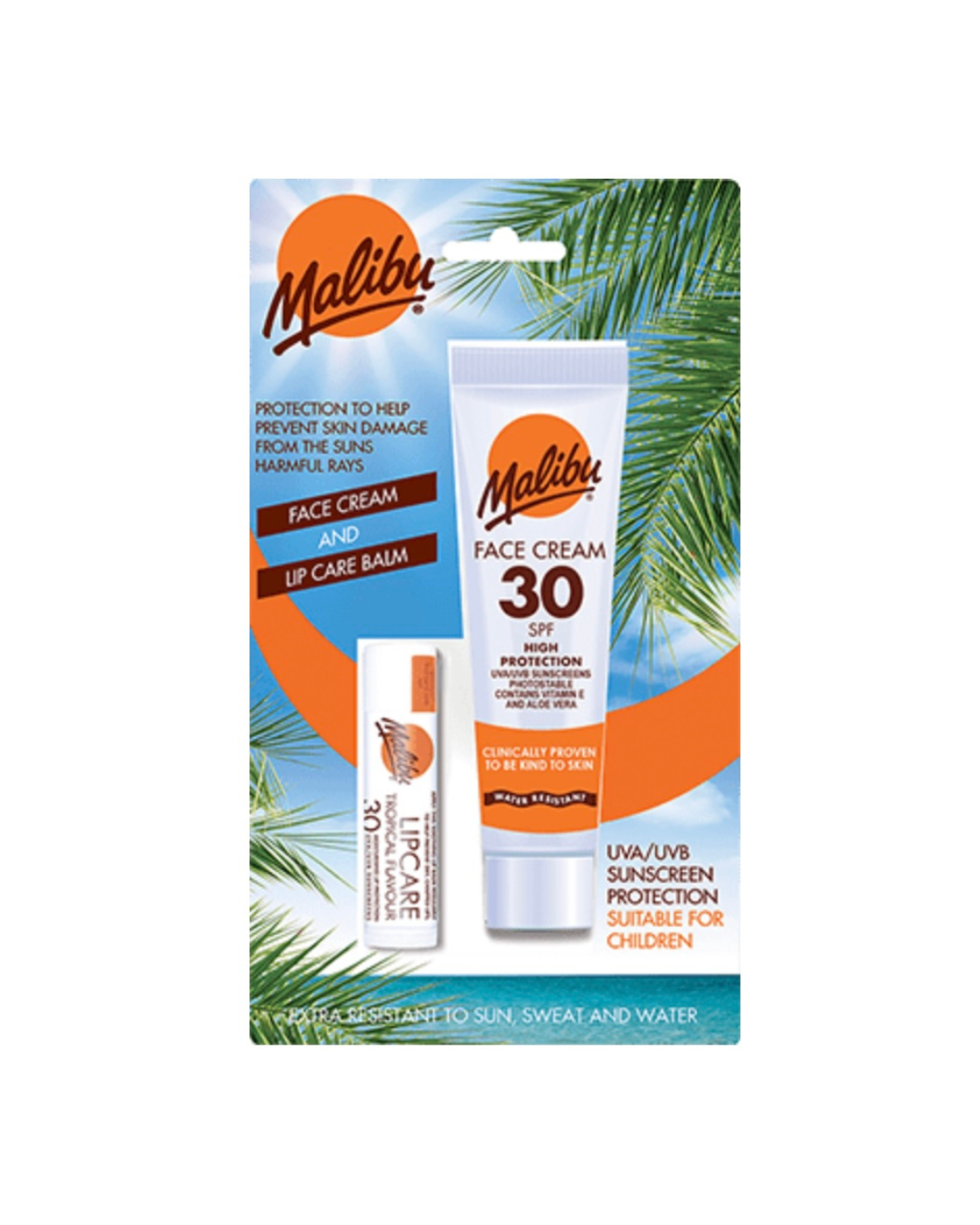 Malibu Sun SPF30 Face Cream + Lipbalm Blister Pack