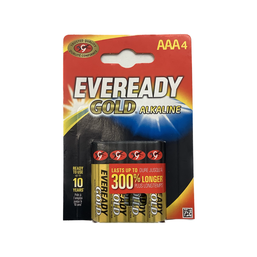 Eveready Gold Alkaline AAA Batteries (4 Pack)