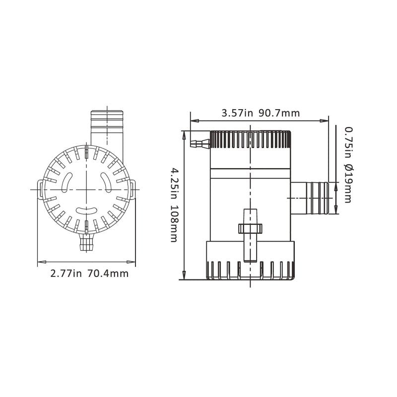 Seaflo Manual Bilge Pump 01 Series 12V 350 GPH