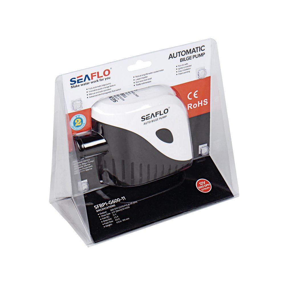 Seaflo Electromagnetic Automatic Bilge Pump 12V 1100 GPH / 4164 LPH