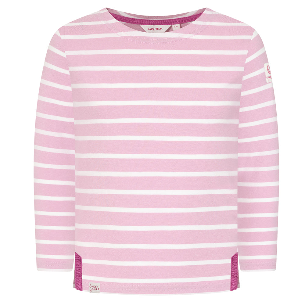 Lazy Jacks Girls Stripe Long Sleeve Breton Top LJ97C