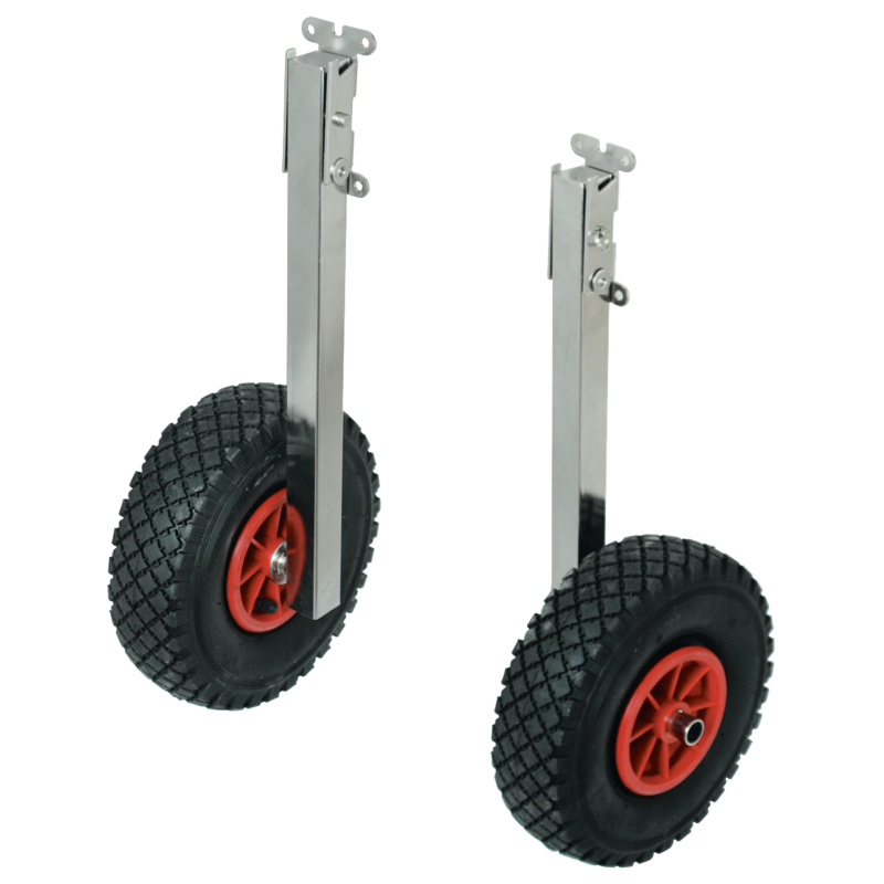 Waveline Folding Transom Mounted Launch Wheels (Rubber Tyres)