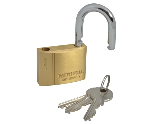 Faithfull Brass Padlock 50mm (3 Keys)