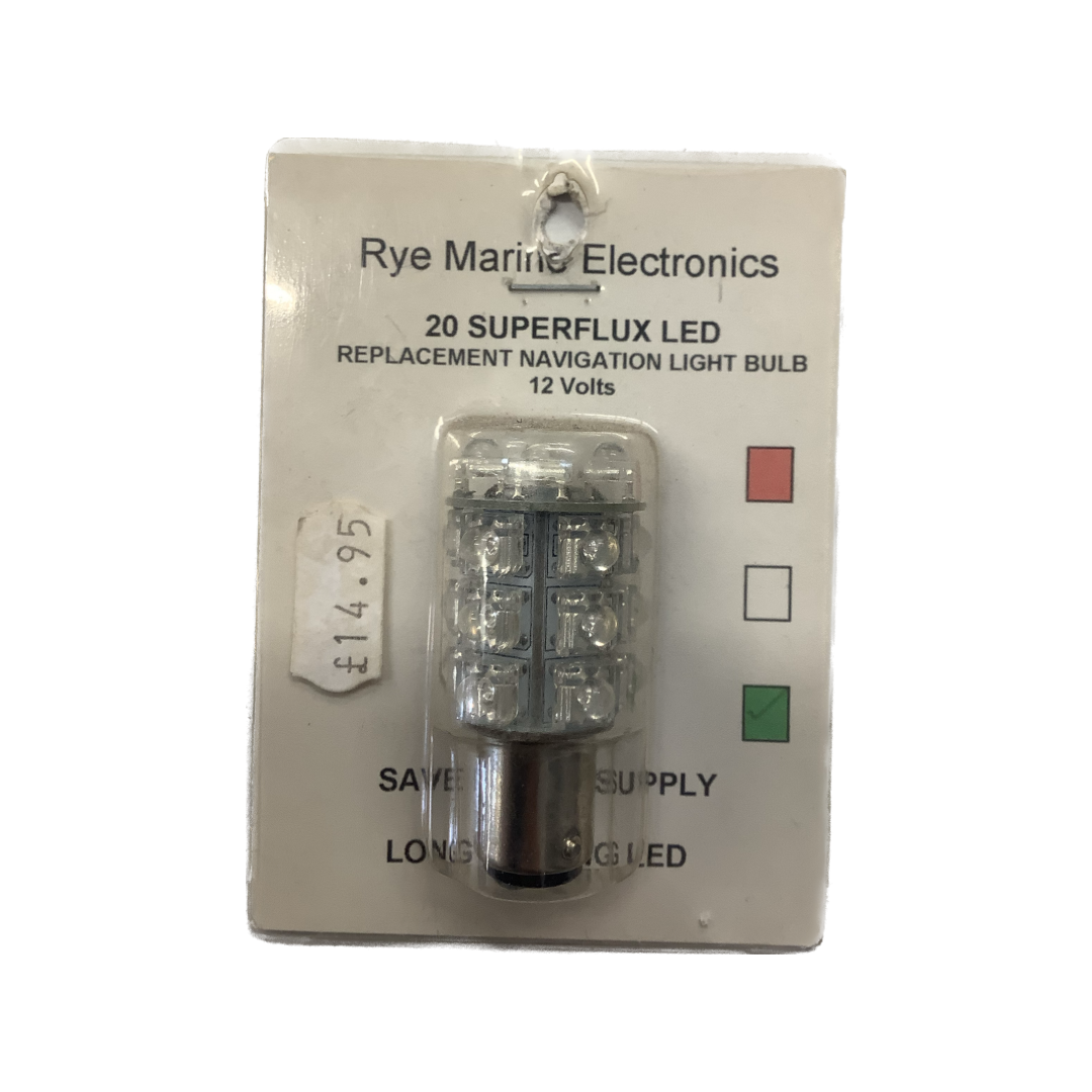 Rye Marine 20 Superflux LED Replacement Navigation Light Bulb