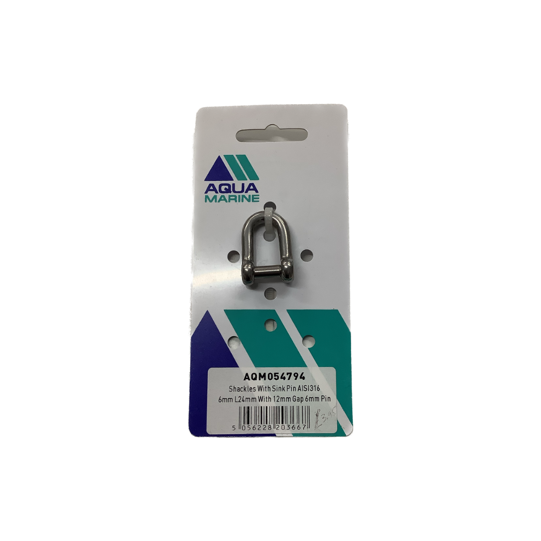 Aquamarine Stainless Shackle With Sink Pin