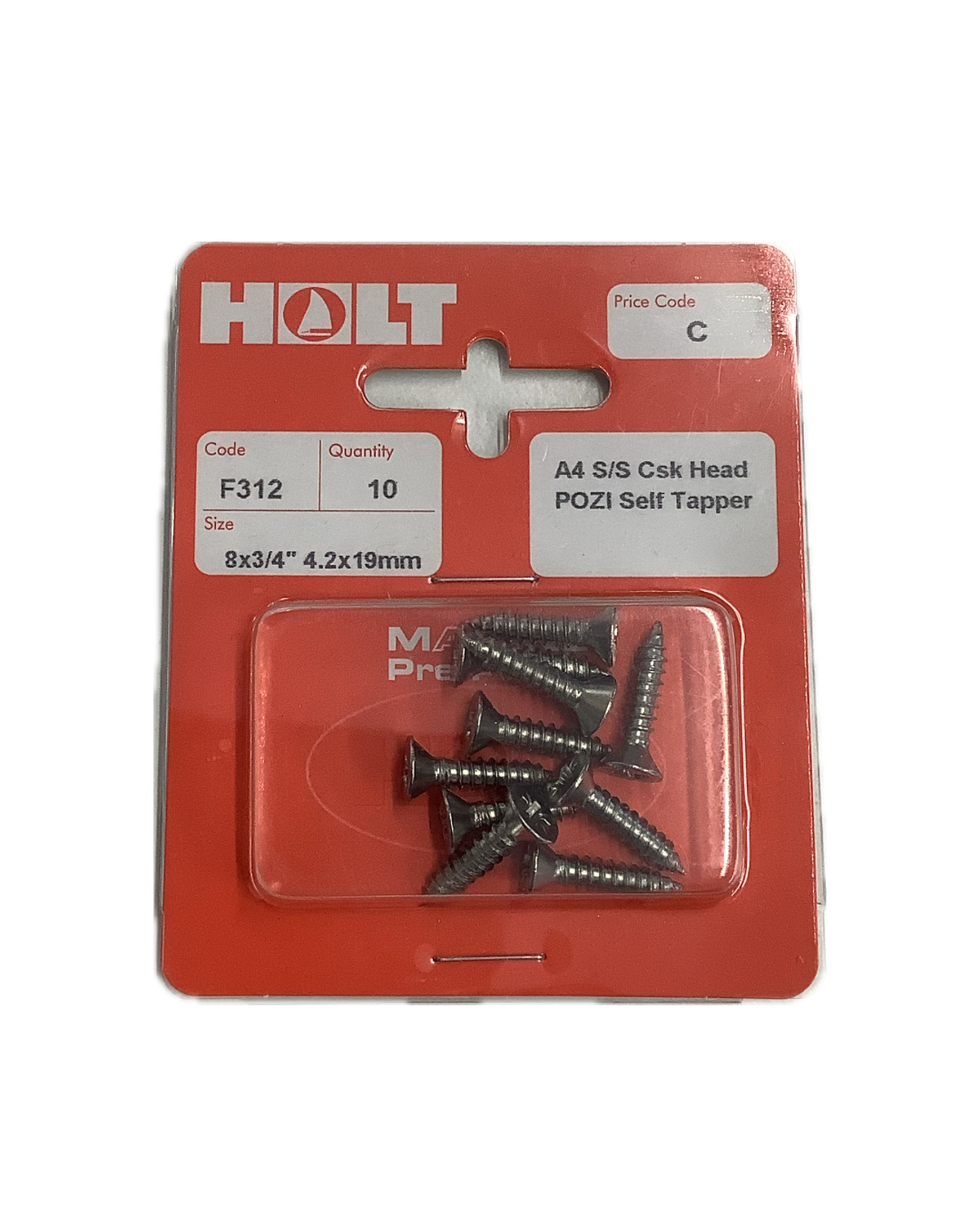 Holt Marine Pre Pack Countersunk Pozi Self Tapper