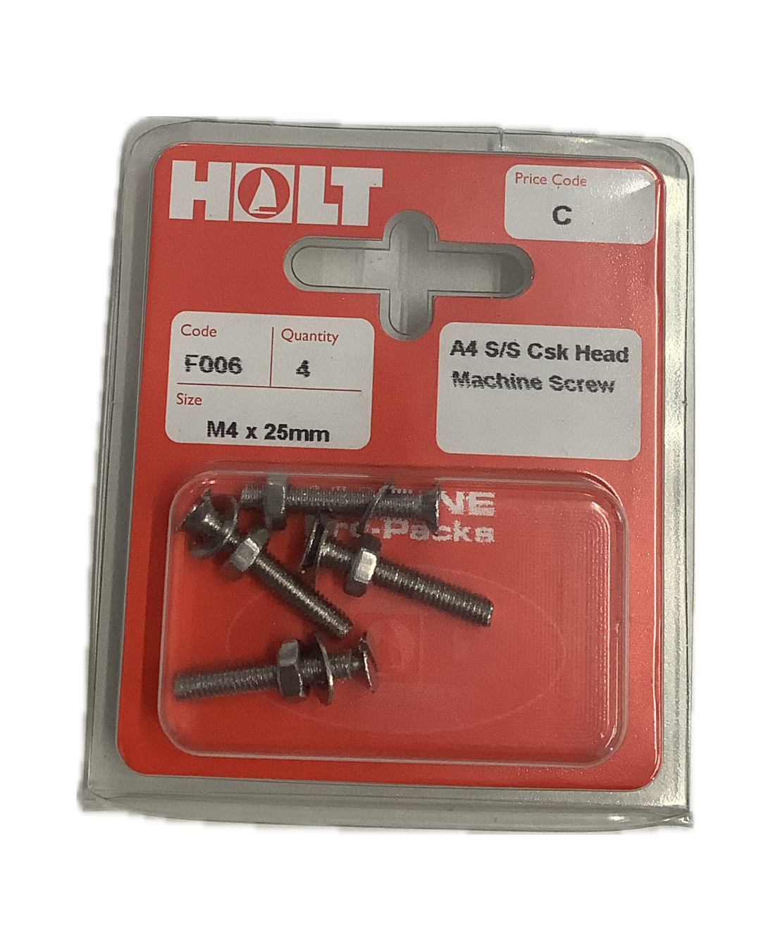 Holt Marine Pre Pack Countersunk Machine Screws