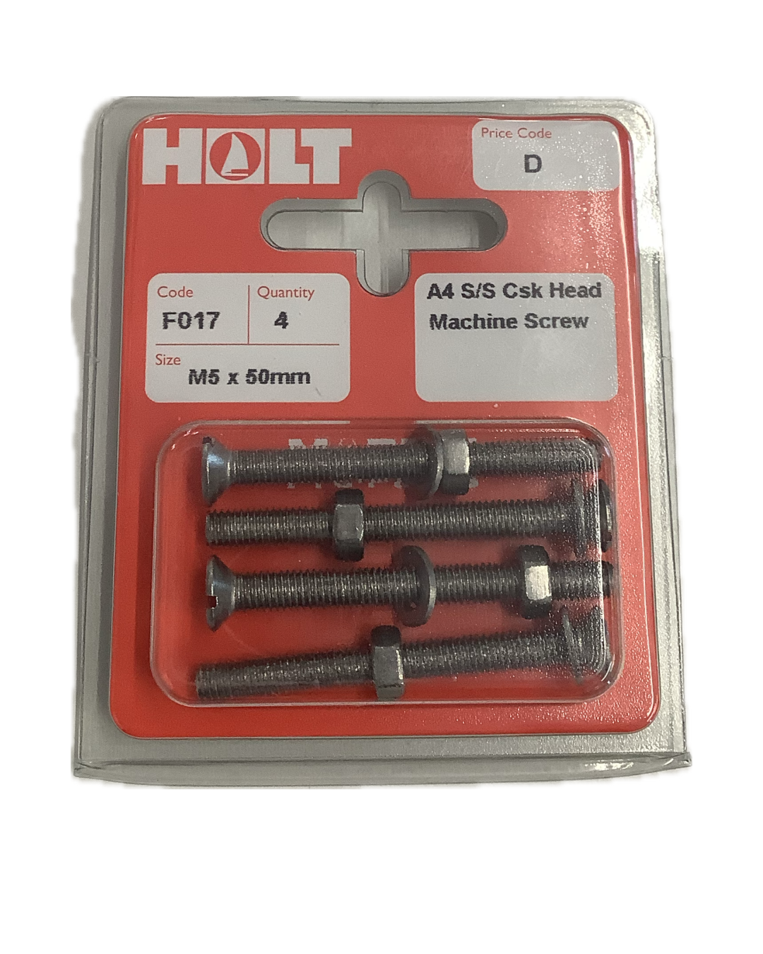 Holt Marine Pre Pack Countersunk Machine Screws