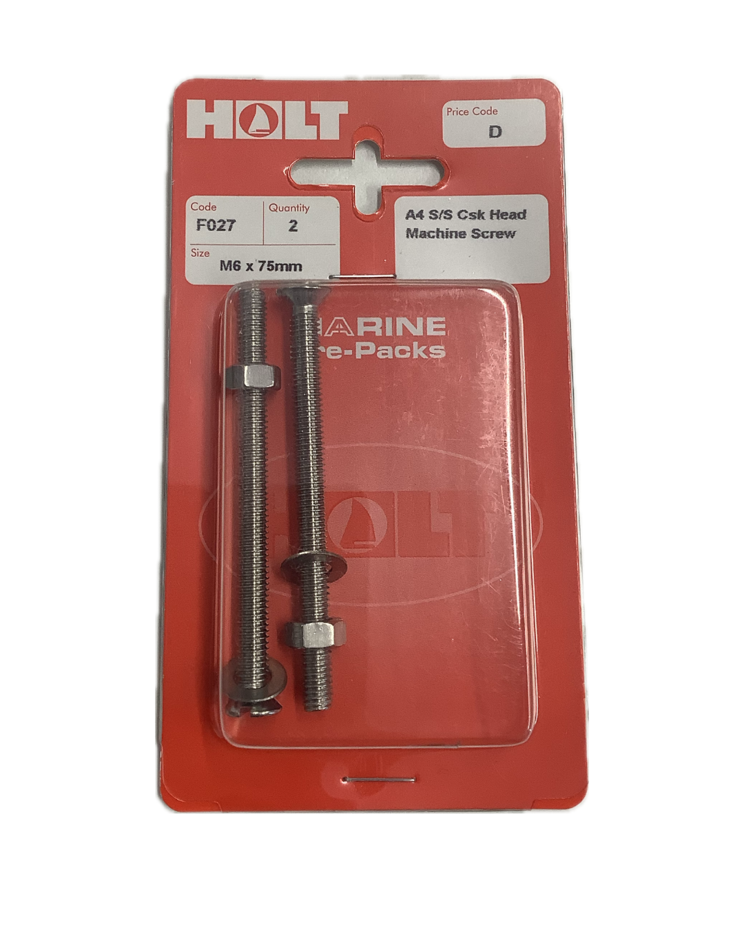 Holt Marine Pre Pack Countersunk Machine Screws