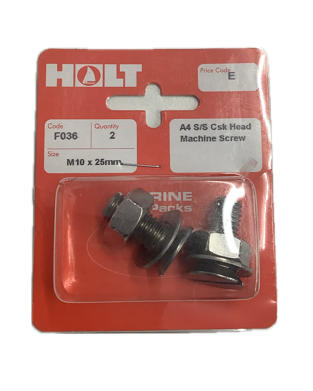 Holt Marine Pre Pack Countersunk Machine Screws