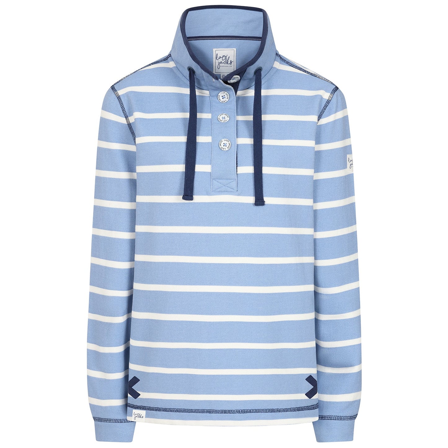 Lazy Jacks Women’s Striped Pique Sweatshirt LJ301S
