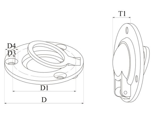 Talamex Round Flush Lifting Pull Catch