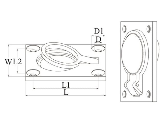 Talamex Rectangular Flush Lifting Pull Catch