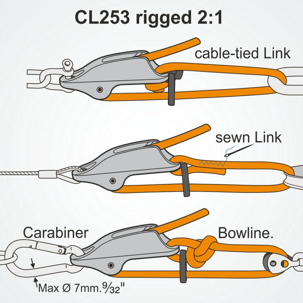 Clamcleat CL253 Trapeze & Vang with Link