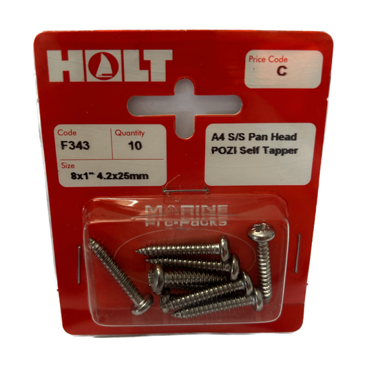 Holt Marine Pre Pack Pan Head Pozi Self Tapper