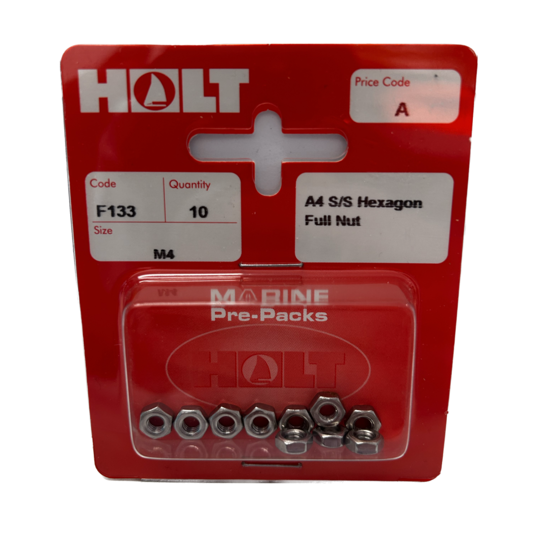 Holt Marine Pre Pack Hexagon Full Nut