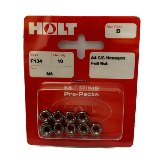 Holt Marine Pre Pack Hexagon Full Nut