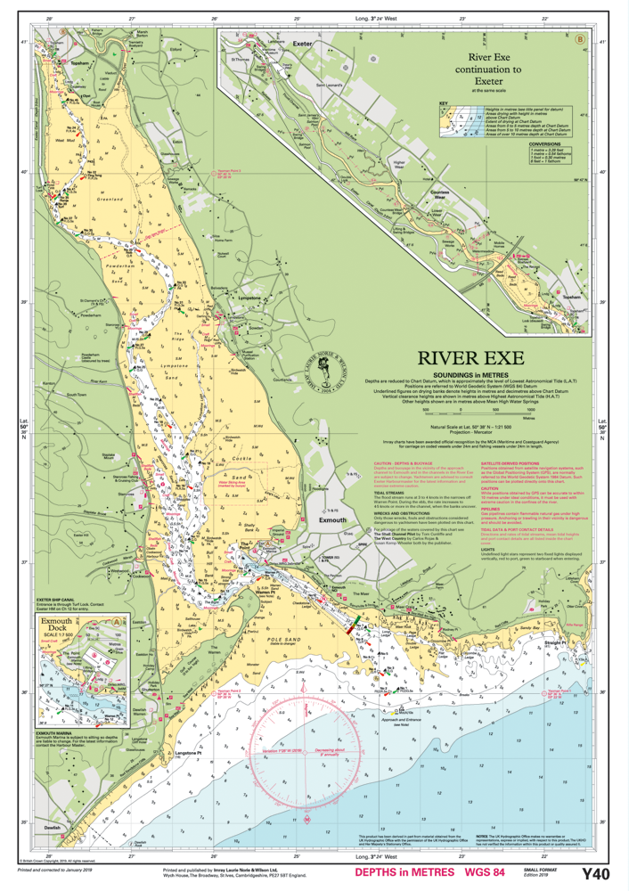 Imray Y40L Laminated River Exe Chart