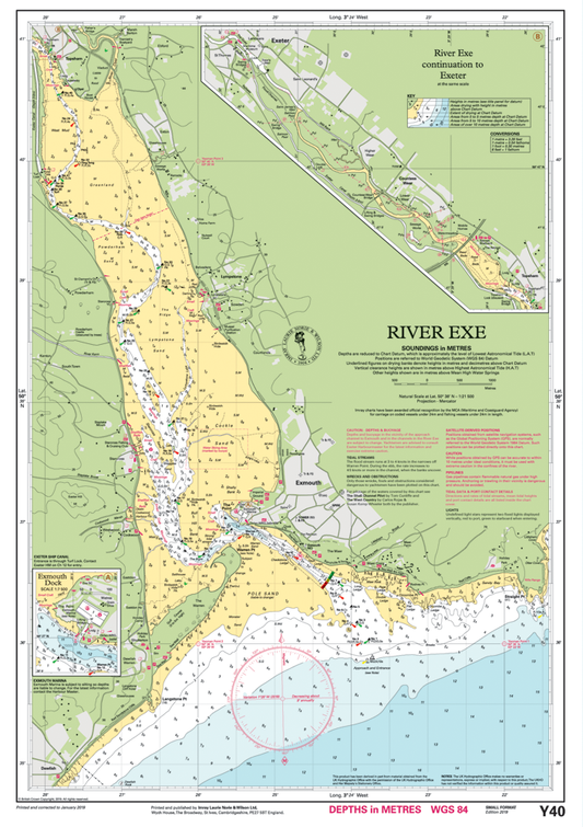 Imray Y40L Laminated River Exe Chart
