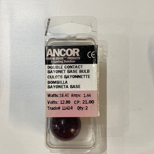 Ancor Double Contact Bayonet Bulb Red 2 Pack