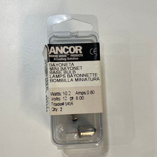 Ancor Mini Bayonet 12v 0.8amps Bulb 2 Pack
