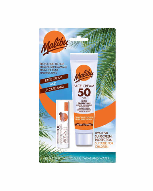 Malibu Sun SPF50 Cream + Lipbalm Blister Pack