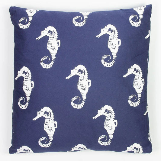 Seahorses Cushion, navy, 45x45cm