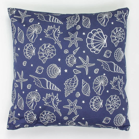 Seashells Cushion, navy 40x40cm