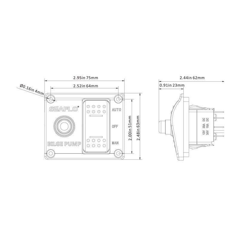 Seaflo Bilge Fused Switch Panel