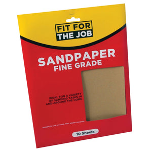Fit For The Job Sandpaper Fine (10 Pack)