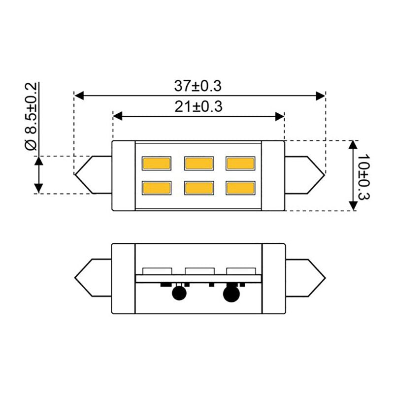Talamex S-LED 3 Festoon 10-30V 37mm