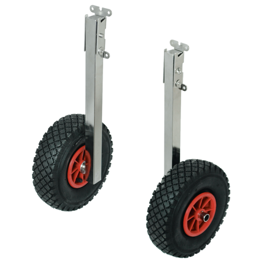 Waveline Folding Transom Mounted Launch Wheels (Rubber Tyres)