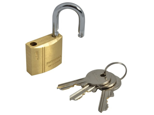 Faithfull Brass Padlock 30mm (3 Keys)