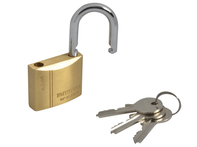 Faithfull Brass Padlock 40mm (3 Keys)