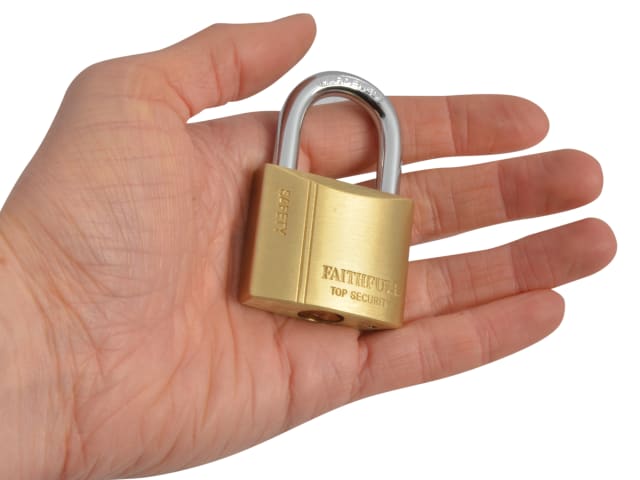 Faithfull Brass Padlock 40mm (3 Keys)