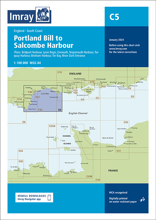 Imray C5 Portland Bill to Salcombe Harbour Chart