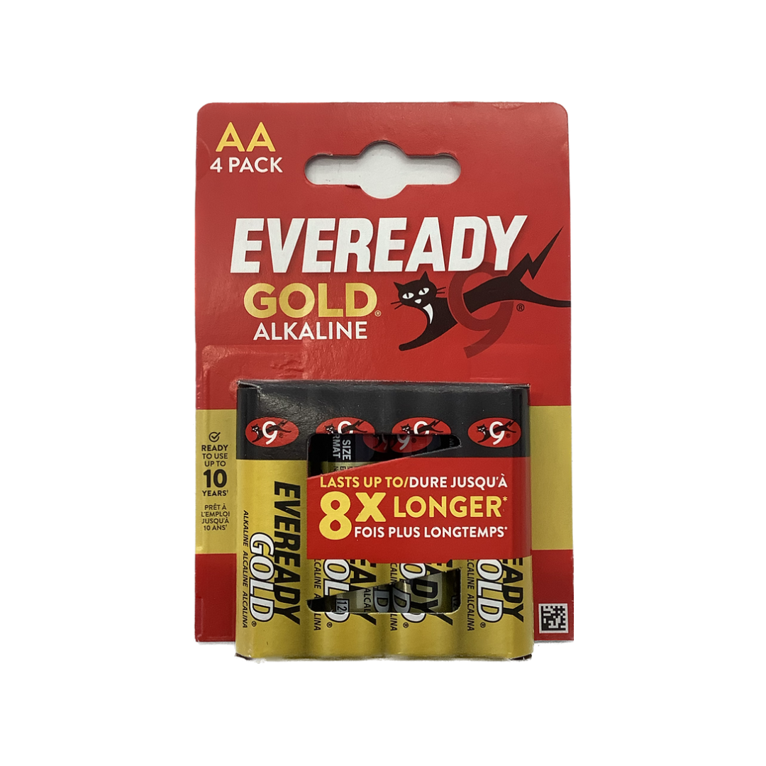 Eveready Gold Alkaline AA Batteries (4 Pack)