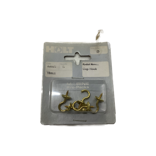 Holt Solid Brass Cup Hook 16mm A445