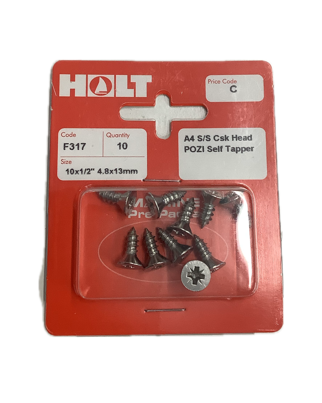 Holt Marine Pre Pack Countersunk Pozi Self Tapper