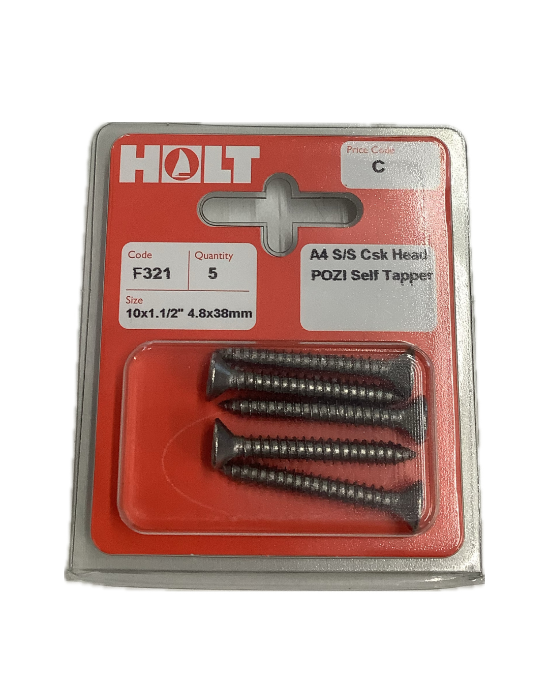Holt Marine Pre Pack Countersunk Pozi Self Tapper