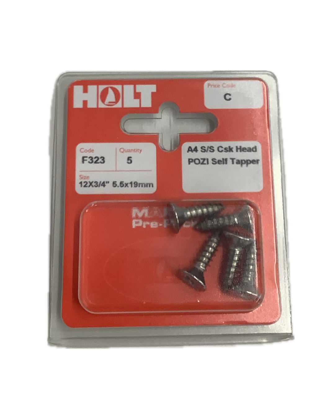 Holt Marine Pre Pack Countersunk Pozi Self Tapper