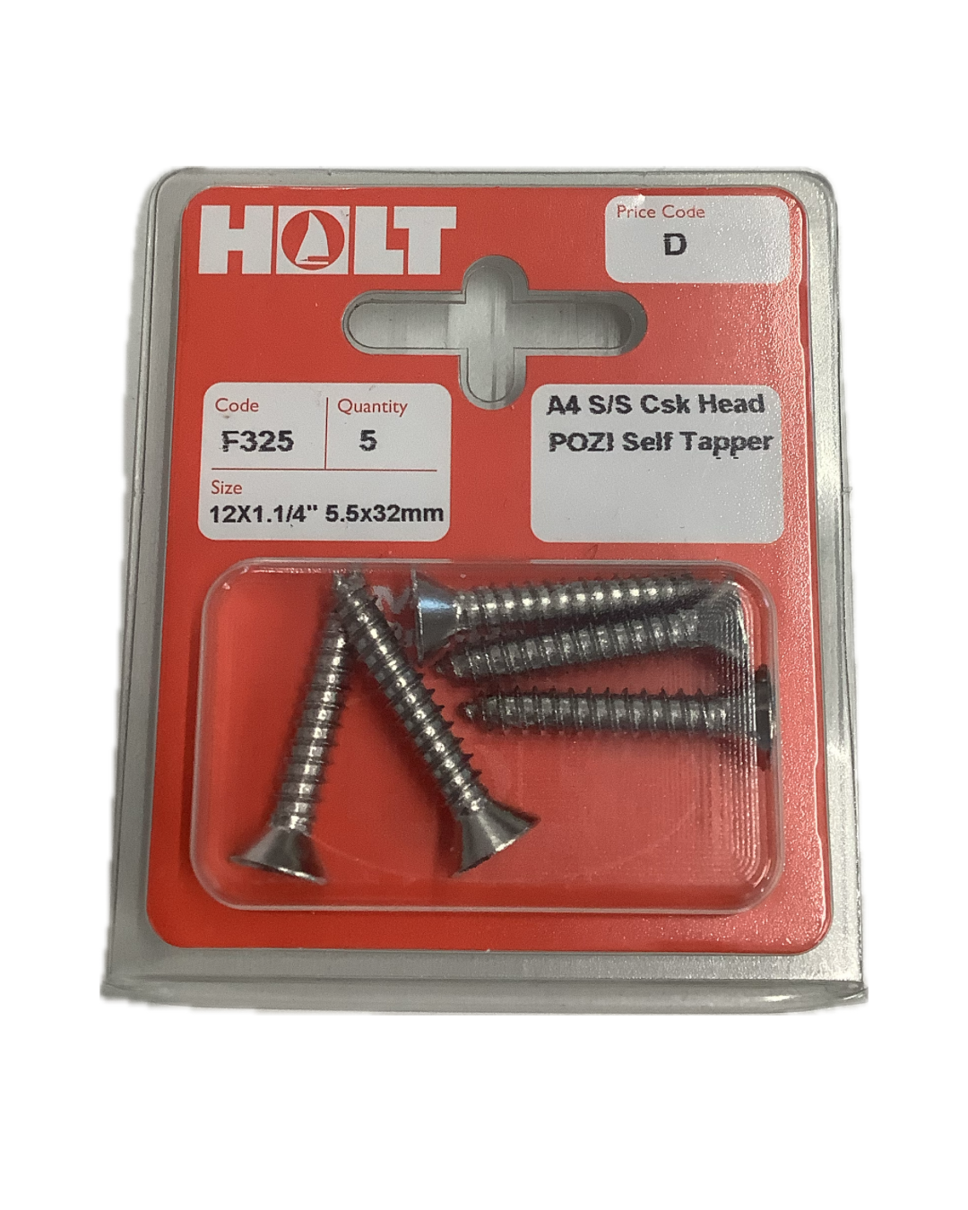 Holt Marine Pre Pack Countersunk Pozi Self Tapper
