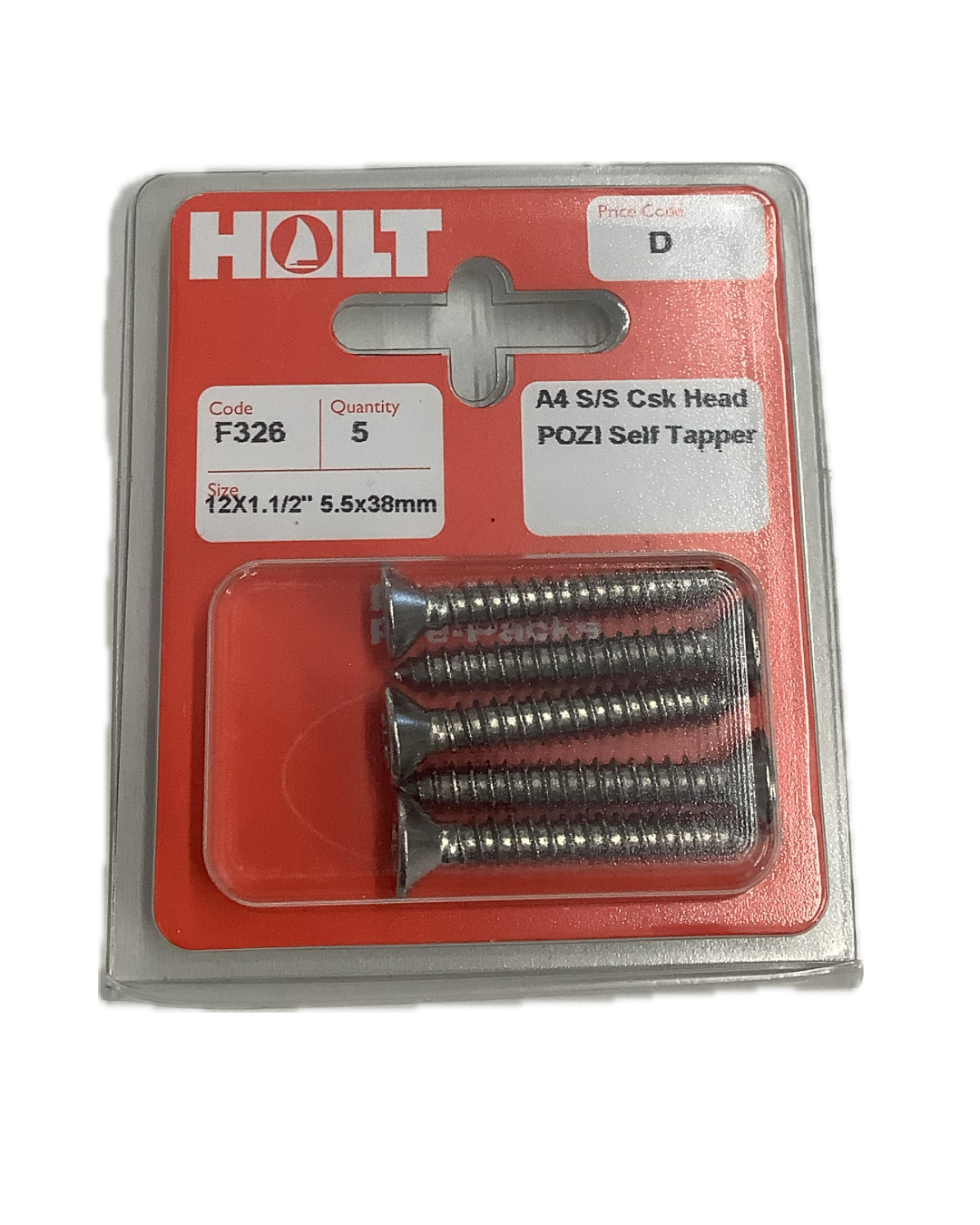 Holt Marine Pre Pack Countersunk Pozi Self Tapper