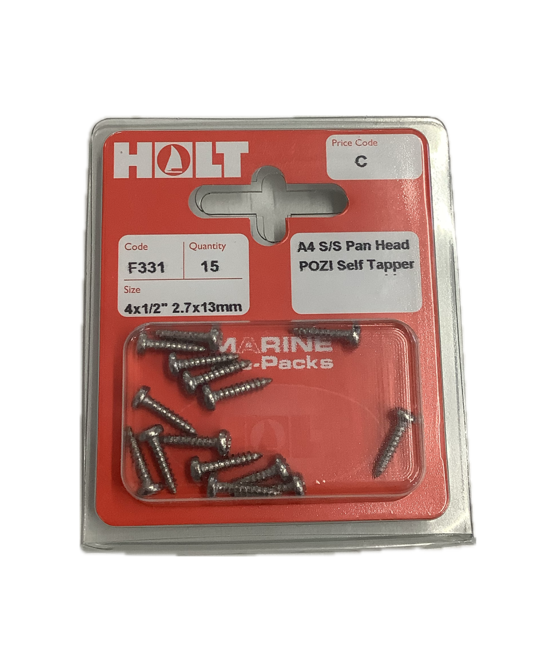 Holt Marine Pre Pack Pan Head Pozi Self Tapper