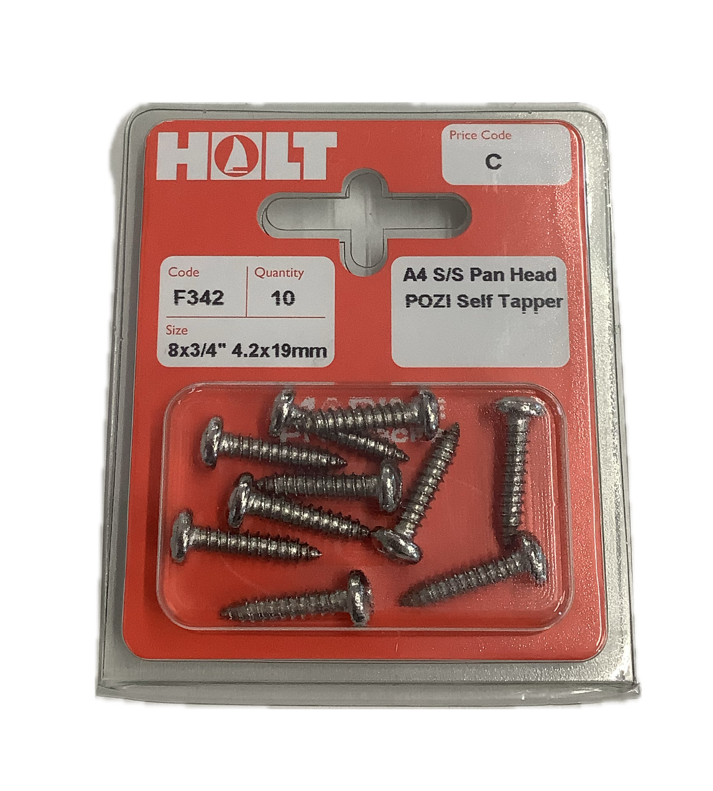 Holt Marine Pre Pack Pan Head Pozi Self Tapper