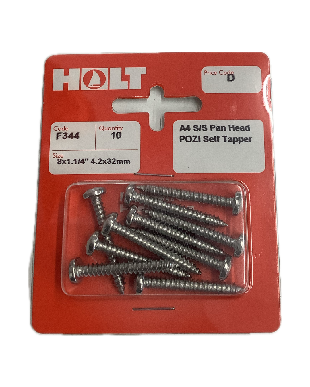 Holt Marine Pre Pack Pan Head Pozi Self Tapper