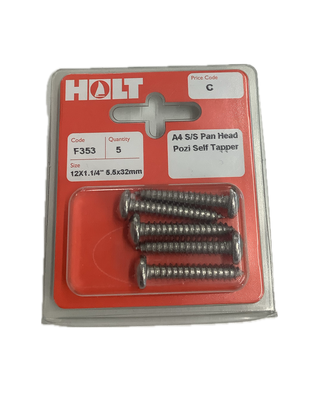 Holt Marine Pre Pack Pan Head Pozi Self Tapper