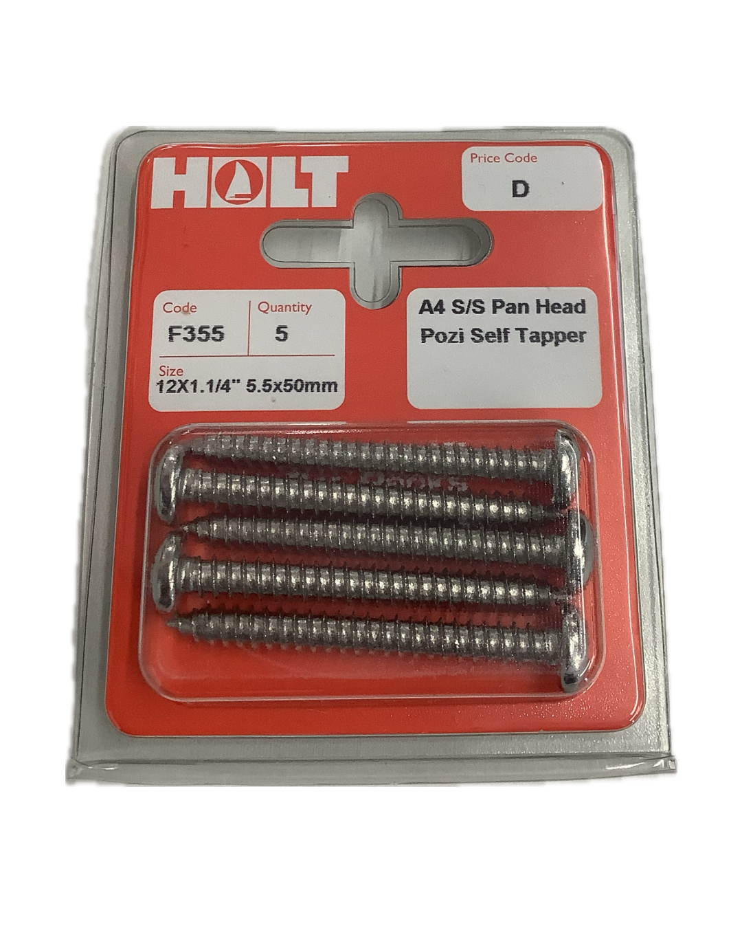 Holt Marine Pre Pack Pan Head Pozi Self Tapper