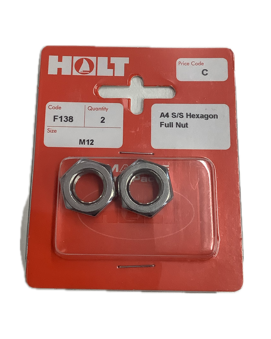 Holt Marine Pre Pack Hexagon Full Nut
