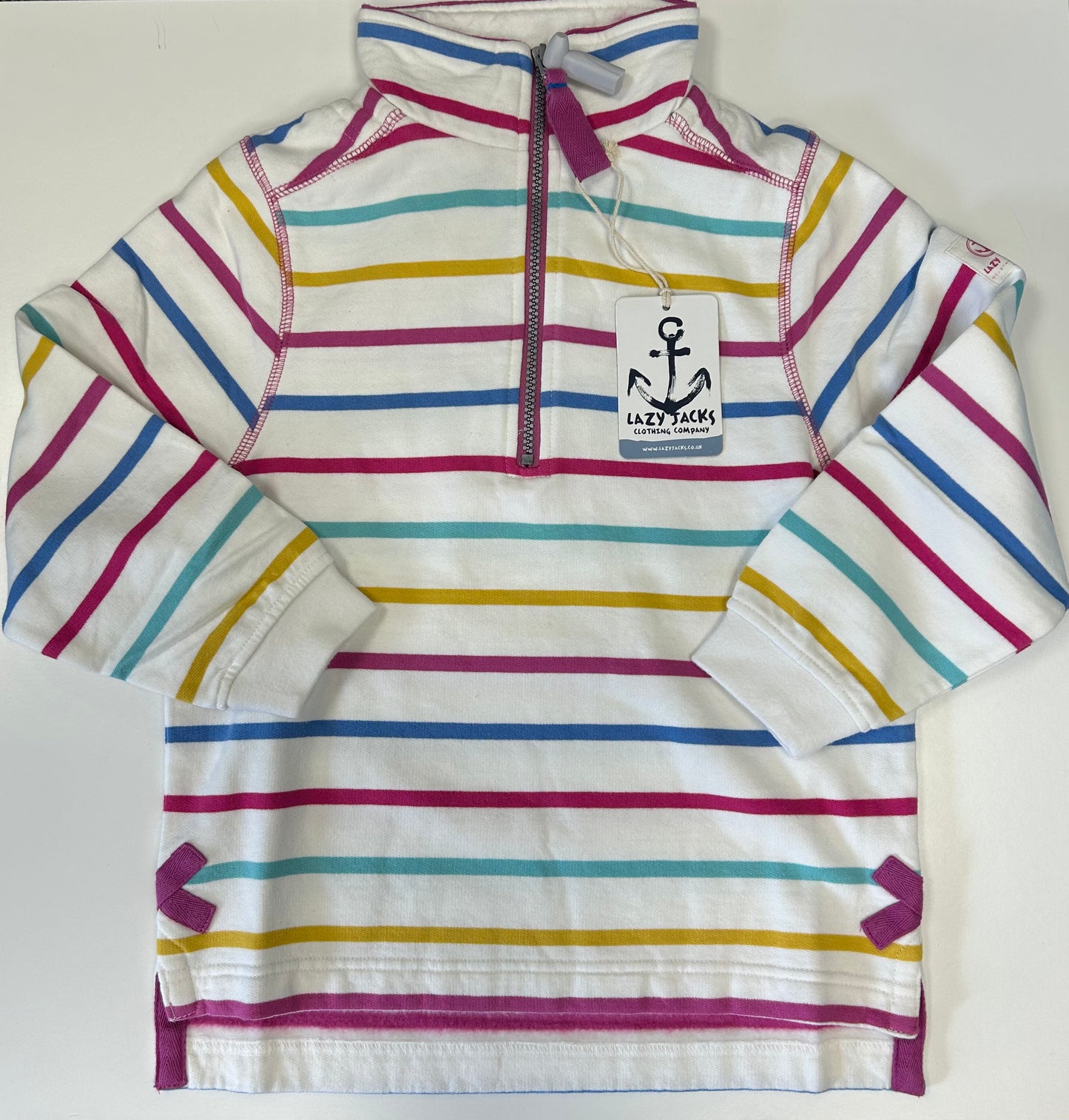 Lazy Jacks Kids 1/4 Zip Striped Sweatshirt LJ35C